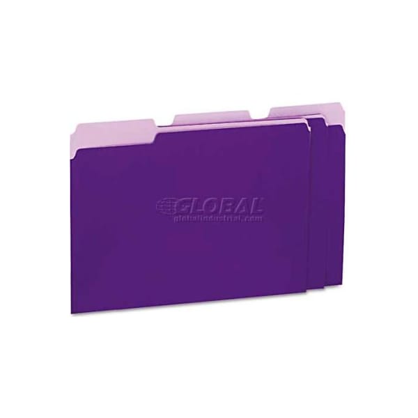 Universal Universal Recycled Interior File Folders, 1/3 Cut Top Tab, Letter, Violet, 100/Box UNV12305*** - main